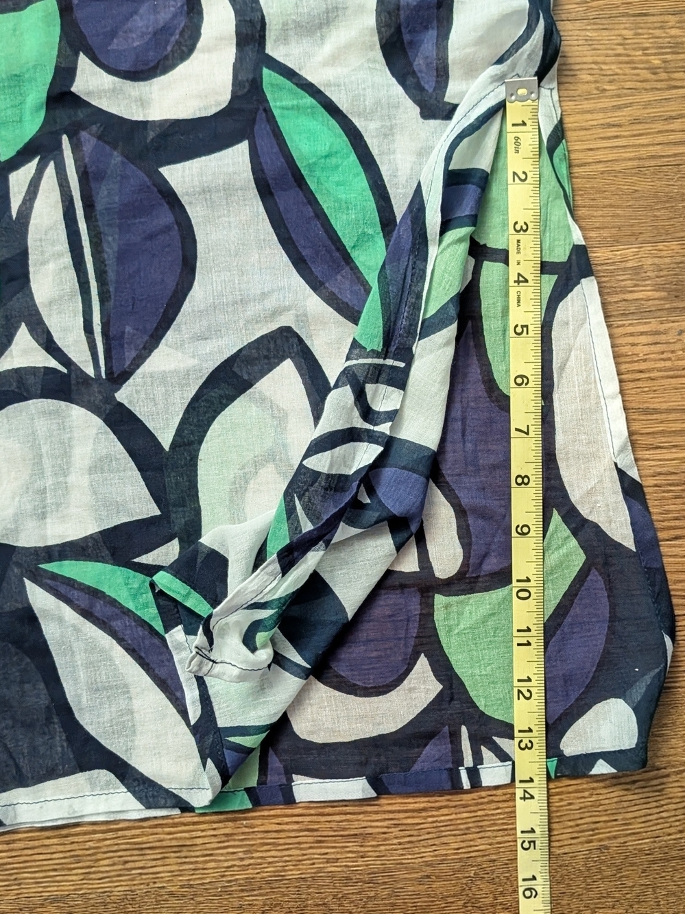 True Vintage 90s Blue & Green Abstract Floral Coverup Dress Size M/L - Picture 13 of 13